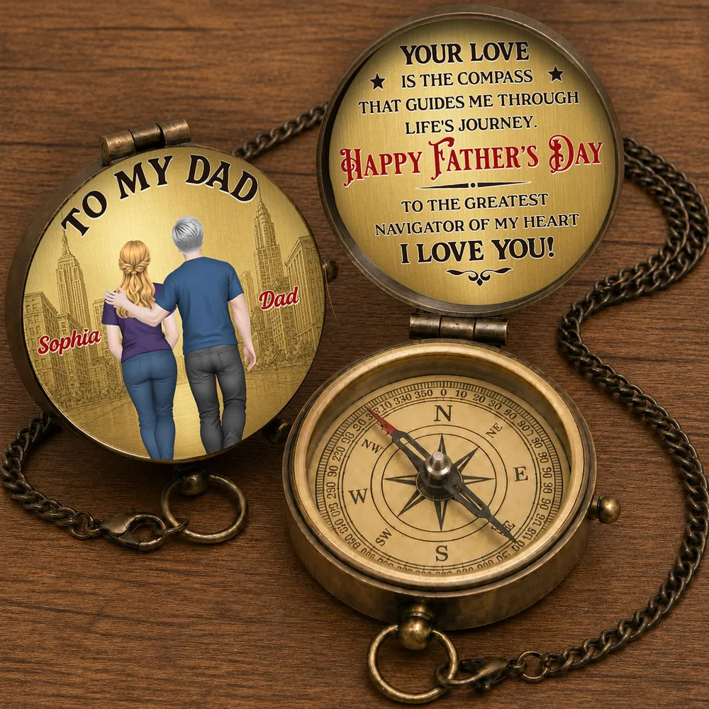 To My Dad - Personalized Custom Pocket Compass