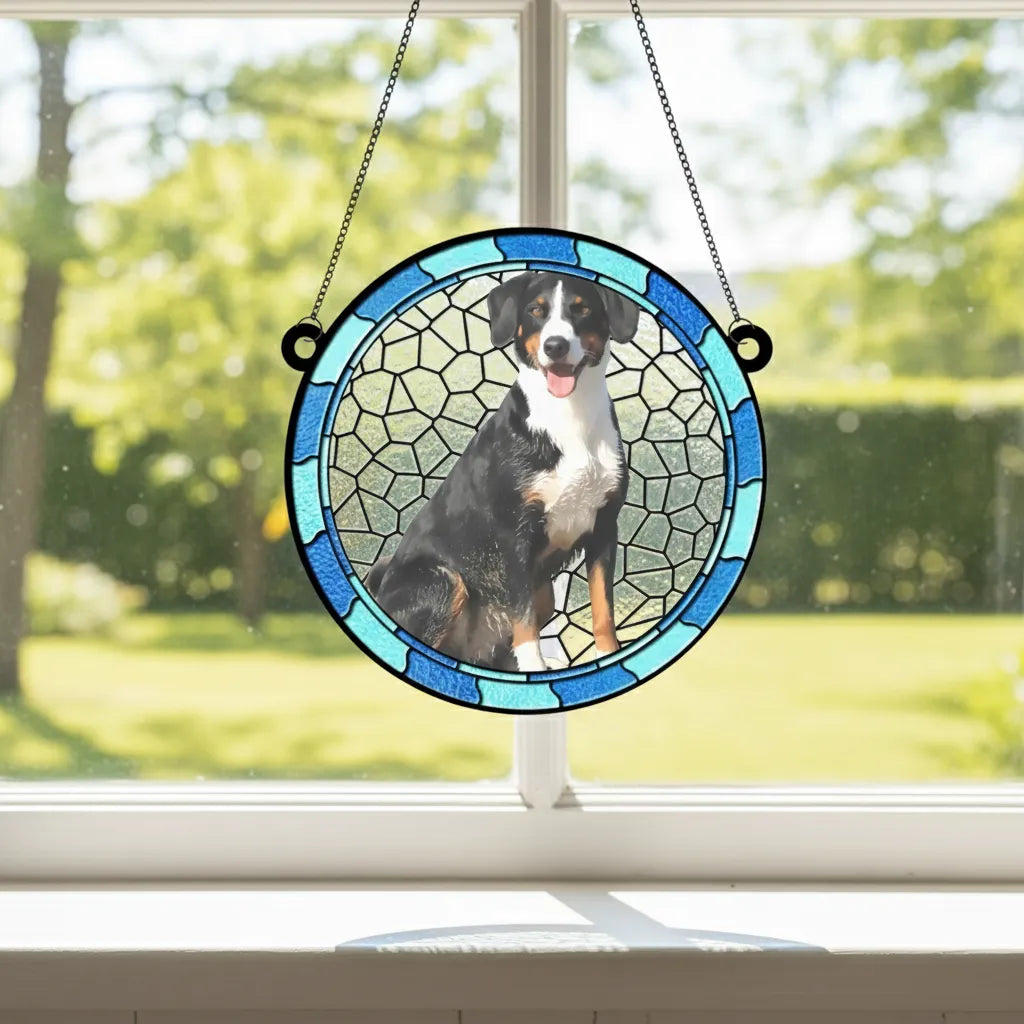 Custom Photo No Longer By My Side, But Forever In My Heart - Memorial Personalized Window Hanging Suncatcher Ornament - Sympathy Gift For Pet Owners, Pet Lovers