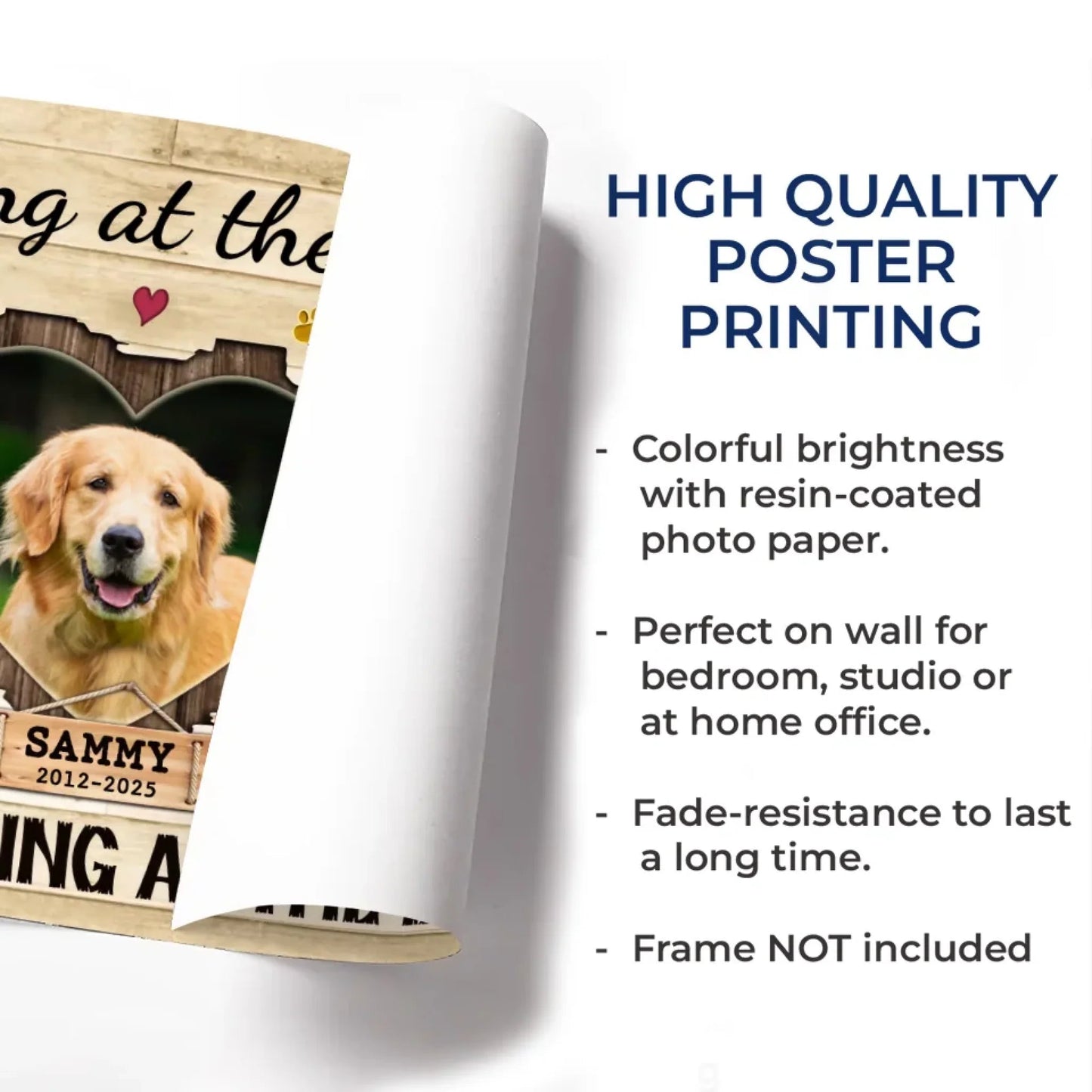 Custom Photo I'll Be Waiting At The Door - Memorial Personalized Custom Horizontal Poster - Sympathy Gift For Pet Owners, Pet Lovers