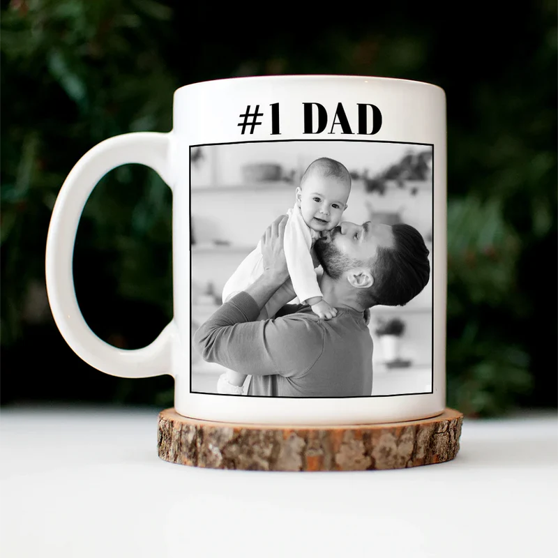 Custom Photo Best Dad Ever No 1 Grandpa - Personalized Mug