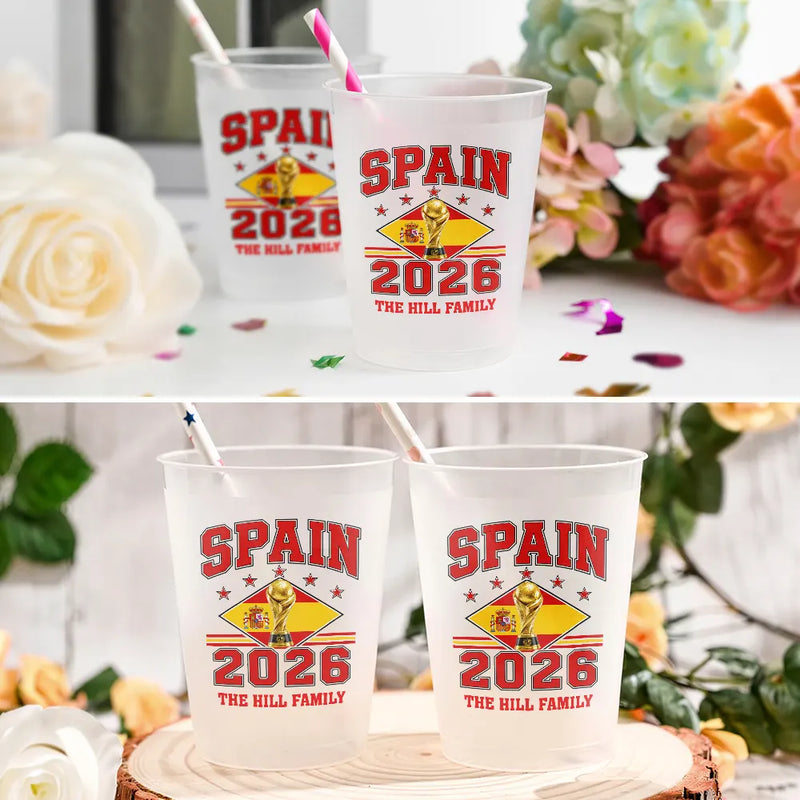 Football Team National Flag - Personalized Frosted Cups