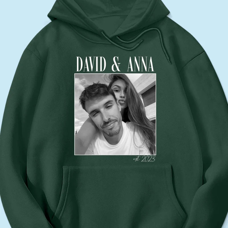 Custom Couple Photo Engagement - Personalized Shirt, - Vintage Couple Picture Shirt, Wedding Anniversary Gift, Couple Gift