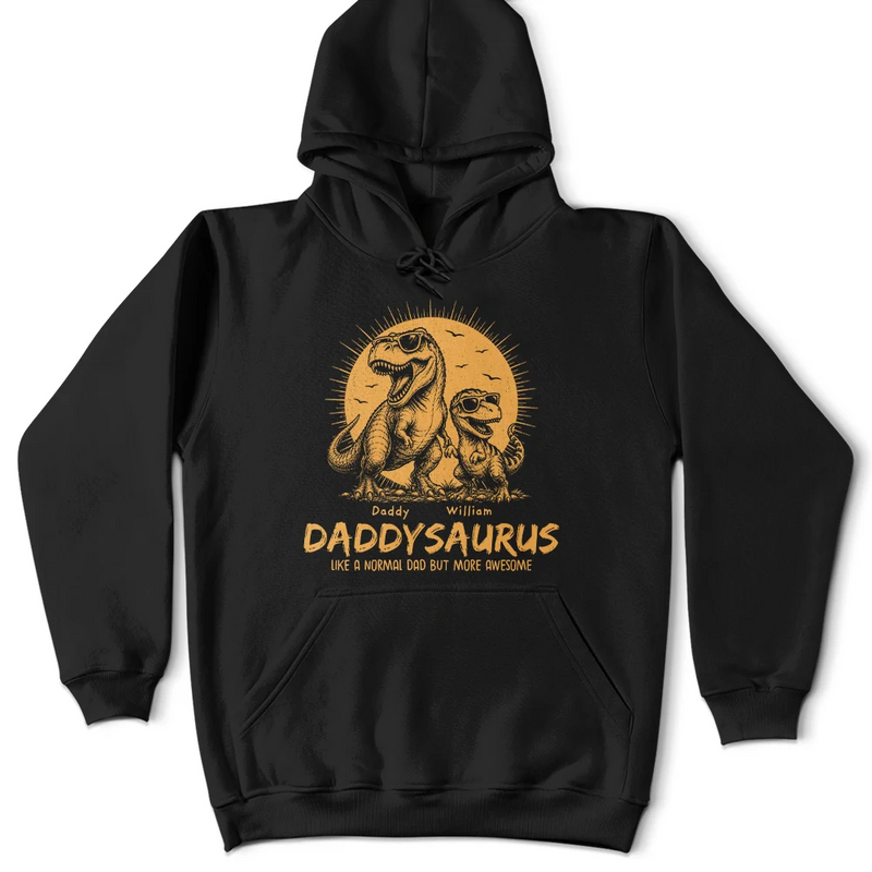 Cool Dinosaur Retro Yellow Vintage Daddysaurus - Personalized T Shirt