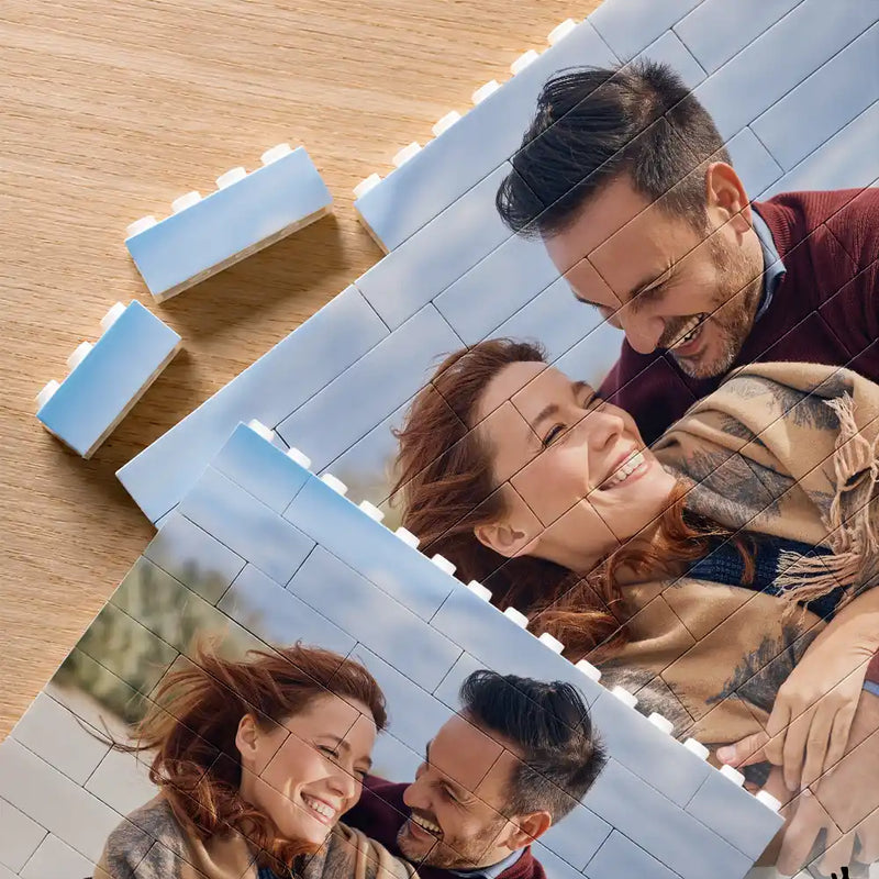 Custom Photo Couple Together & Forever - Personalized Building Brick Blocks