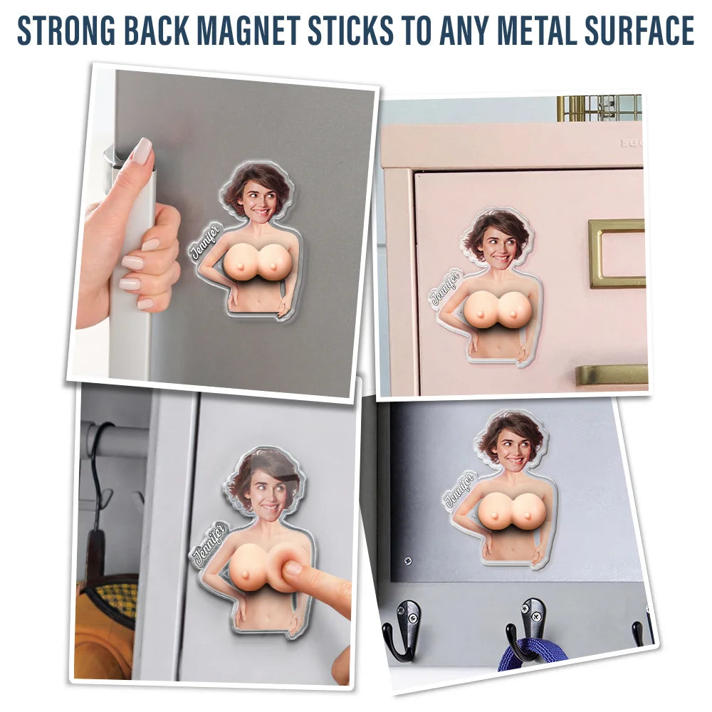 Custom Photo Just One More Poke - Personalized Squishy Acrylic Fridge Magnet