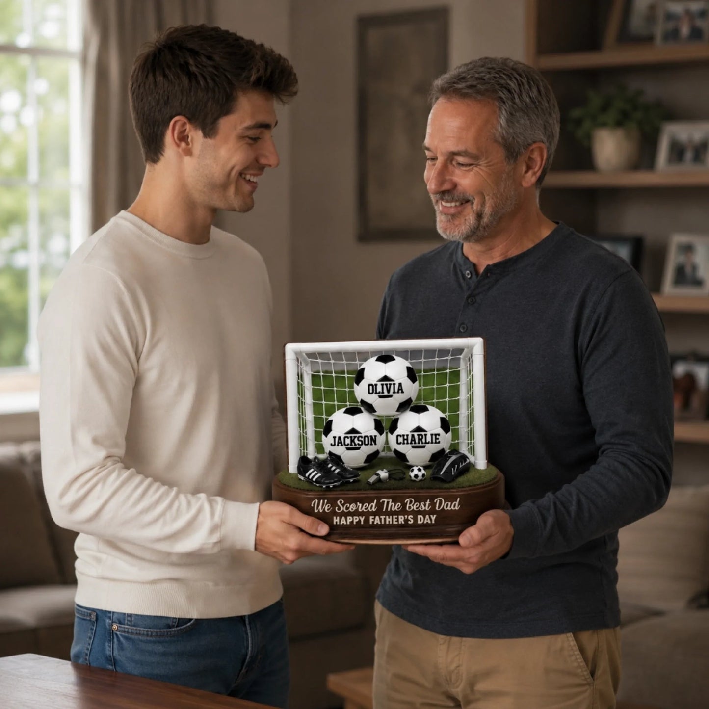 Custom Soccer World Cup Wooden Plaque - Personalized Father's Day Gifts For Dad, Grandpa, Soccer Lovers, Sports Fans, Sports Lovers - Game Day, Dad Day