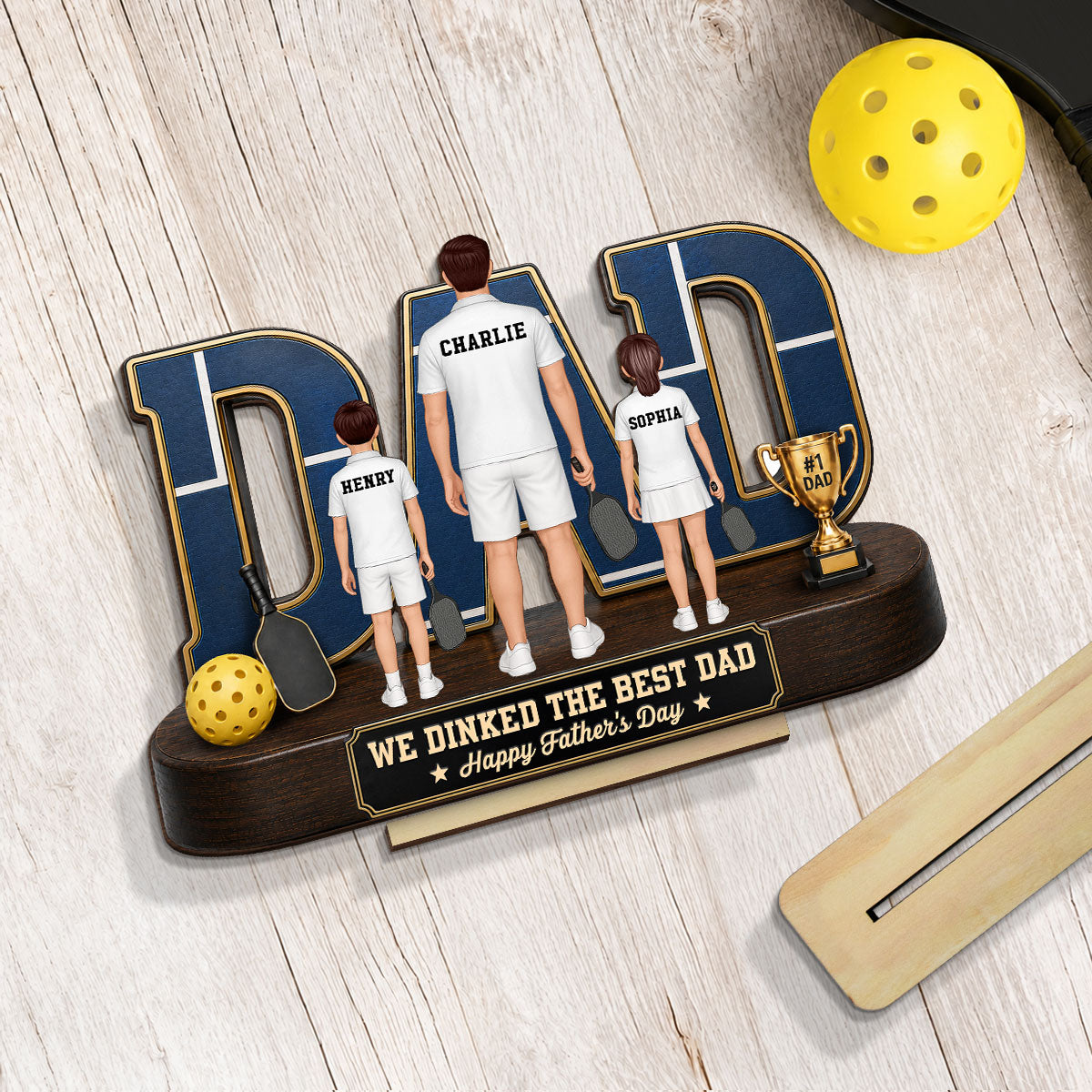 Pickleball Dad Legend We Dinked The Best Dad - Personalized Wooden Plaque - Father's Day Gift For Dad, Husband Pickleball Lovers