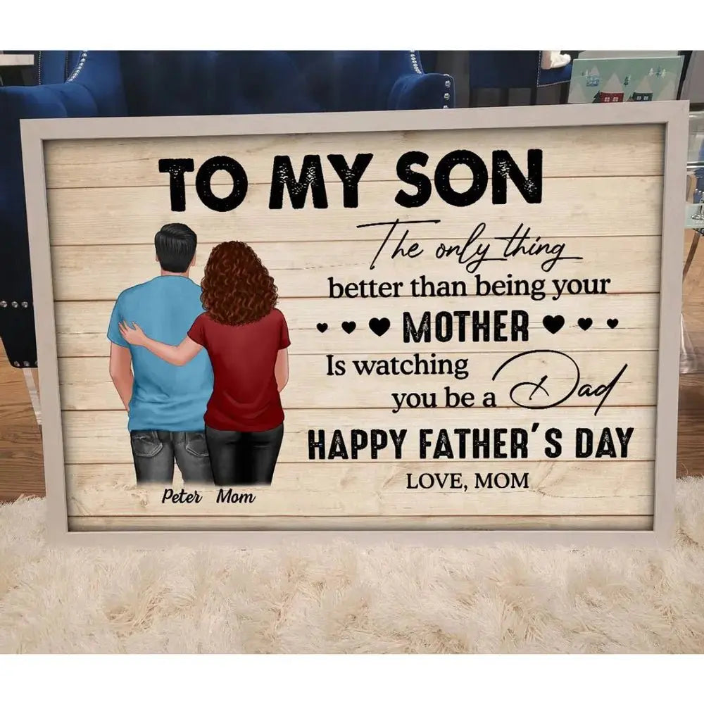 Family - To My Son Happy Father's Day - Personalized Poster