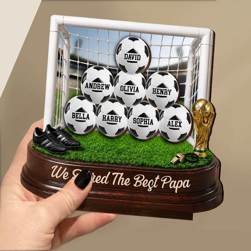 Game Day We Scored The Best Dad - Personalized Custom Shaped Wooden Plaque