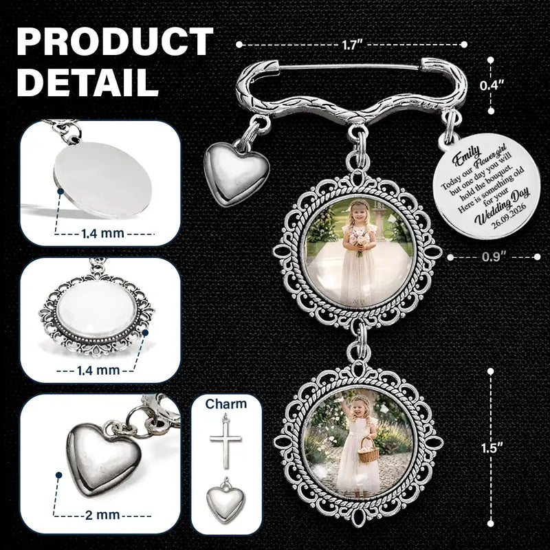 Custom Photo Here Is Something Old For Your Wedding Day - Personalized Lapel Pin