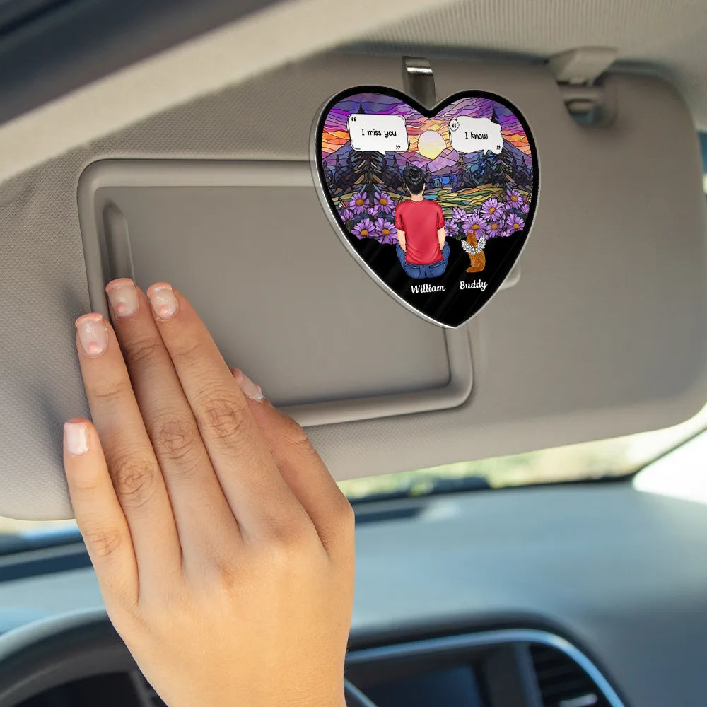 I Miss You Memorial Dog Cat - Personalized Custom Shaped Acrylic Car Visor Clip