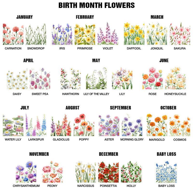 Birth Month Flower Watercolor Blooming In Love - Personalized Leather Journal
