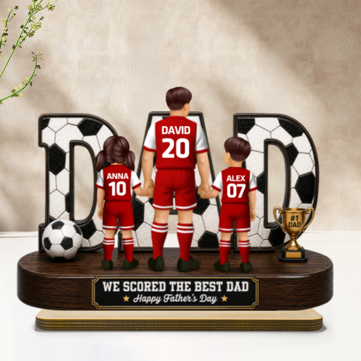 Soccer Dad Legend We Scored The Best Dad Back View - Personalized Wooden Plaque - Father's Day Gift For Dad, Husband, Soccer Lovers