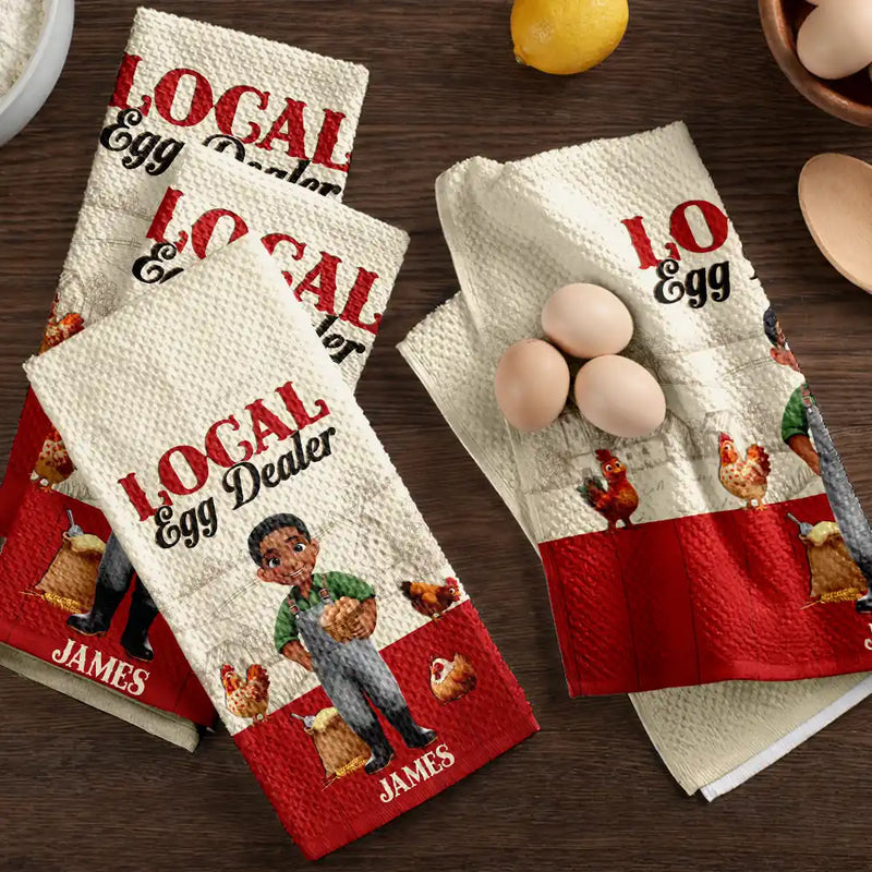 Local Egg Dealer Chicken Farm - Personalized Kitchen Towel