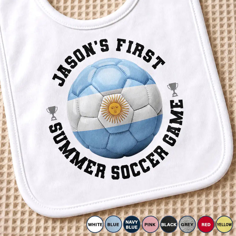 My First Summer Soccer Games - Personalized Baby Bib