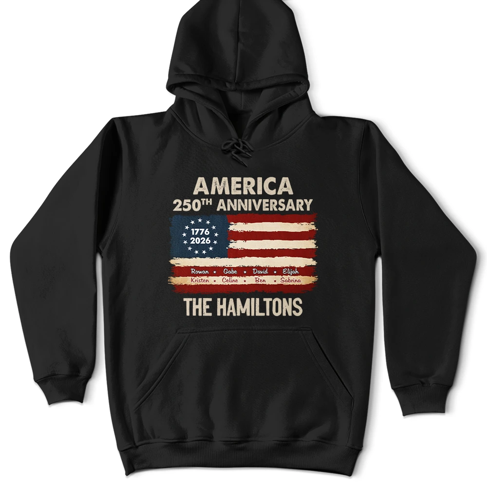 Patriotic 250th Anniversary Family Names - Personalized T Shirt