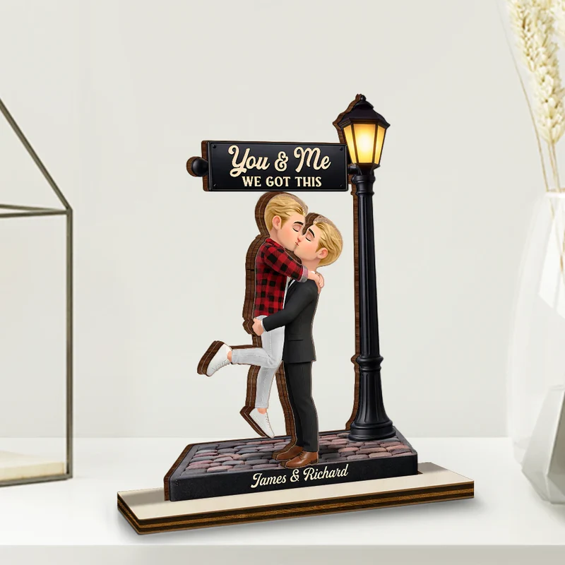 Standing Couple You And Me We Got This Under The Light - Personalized Custom Shaped Wooden Plaque