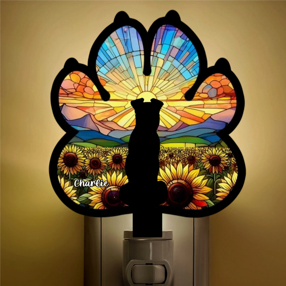 Forever In My Heart - Memorial Personalized Custom Wood And Acrylic Night Light - Sympathy Gift For Pet Owners, Pet Lovers
