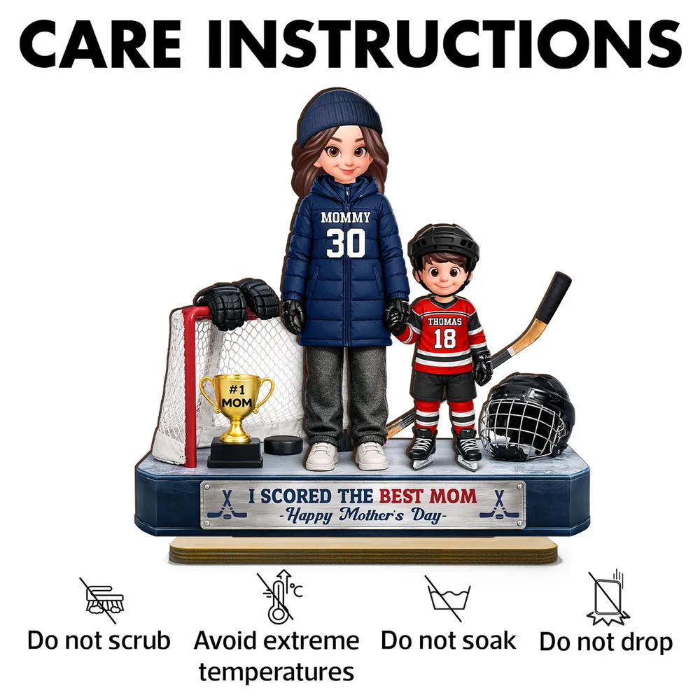 We Scored The Best Hockey Mom - Personalized Wooden Plaque - Mother's Day Gift For Hockey Mom, Gift For Wife