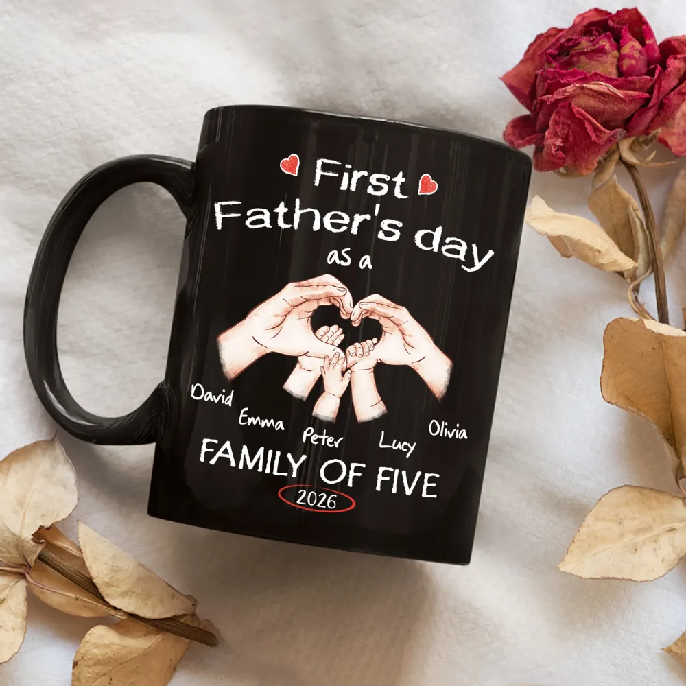 As A Family Of Three Fathers Day - Personalized Custom Coffee Mug