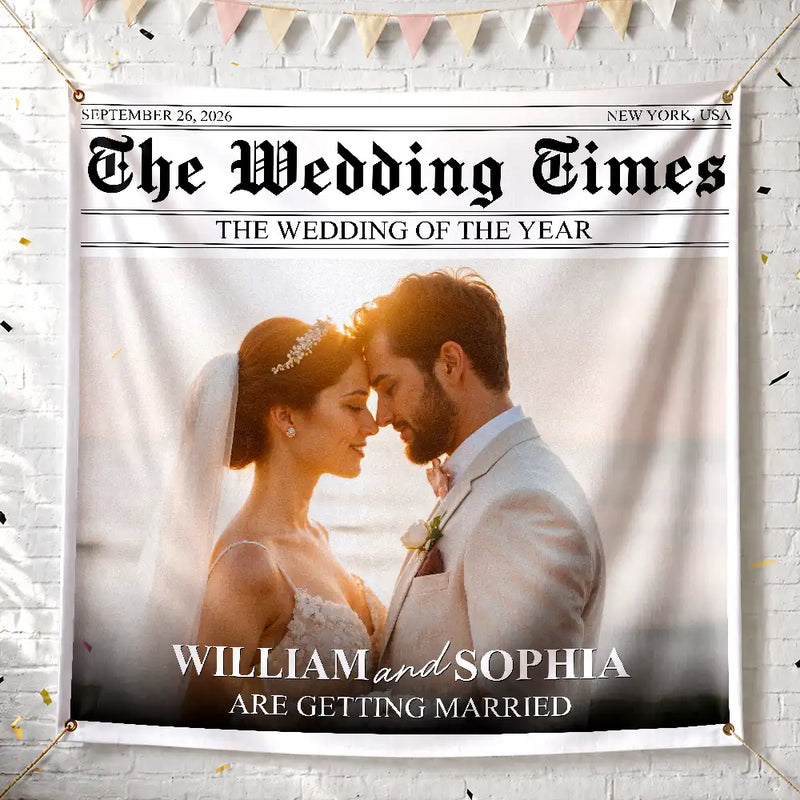 Custom Photo The Wedding Times - Personalized Backdrop