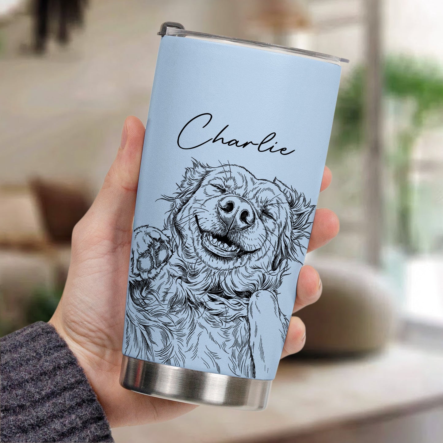 Custom Pet Portrait Gift For Dog Lover, Cat Lover - Personalized Tumbler