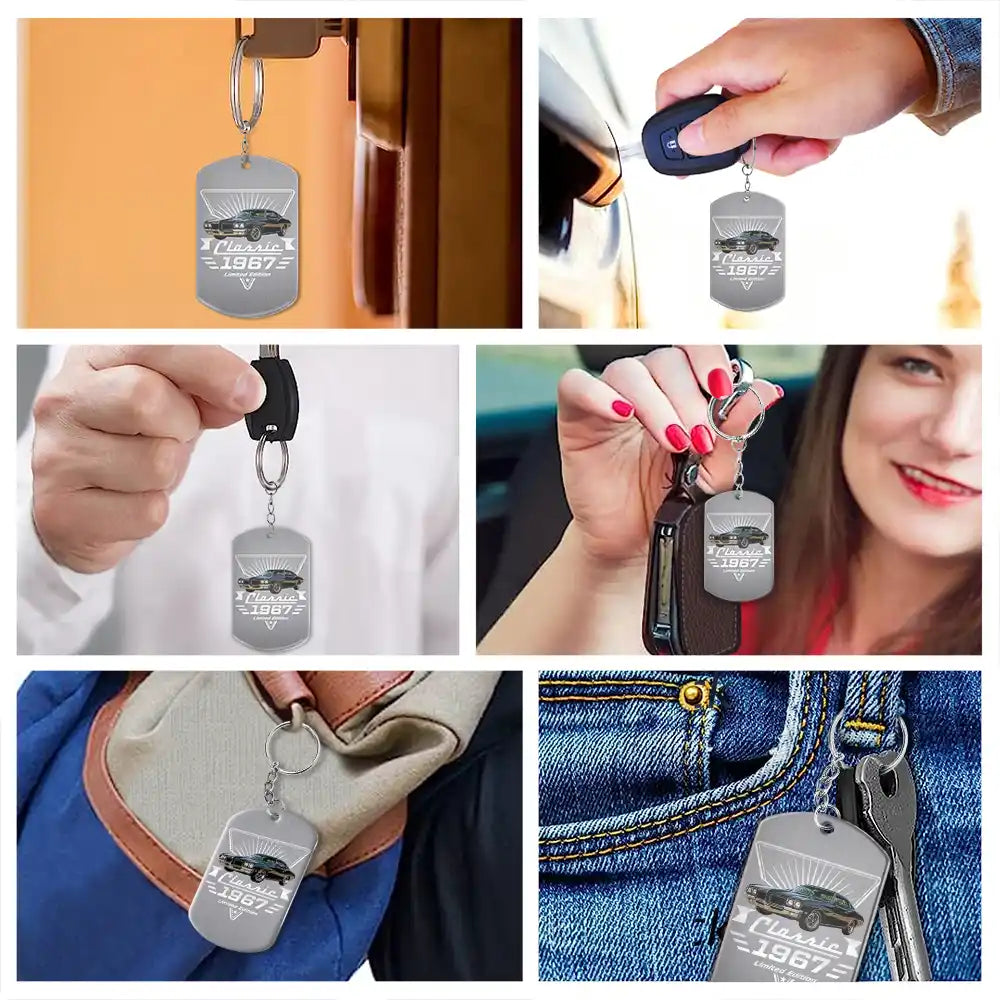 Custom Photo Classic Car Limited Edition - Personalized Aluminum Keychain