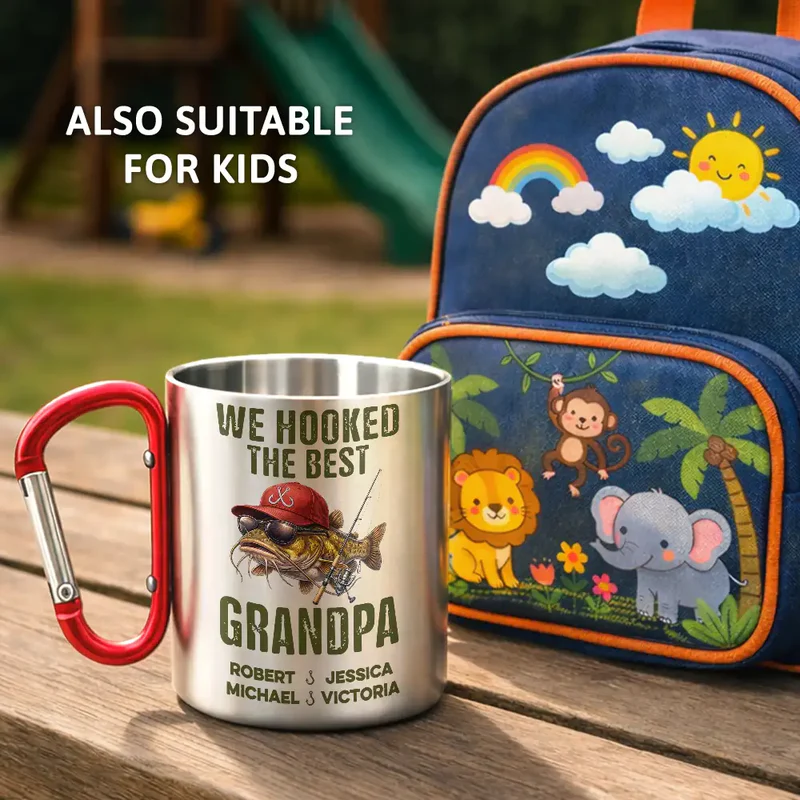 We Hooked The Best Dad Grandpa - Personalized Carabiner Mug