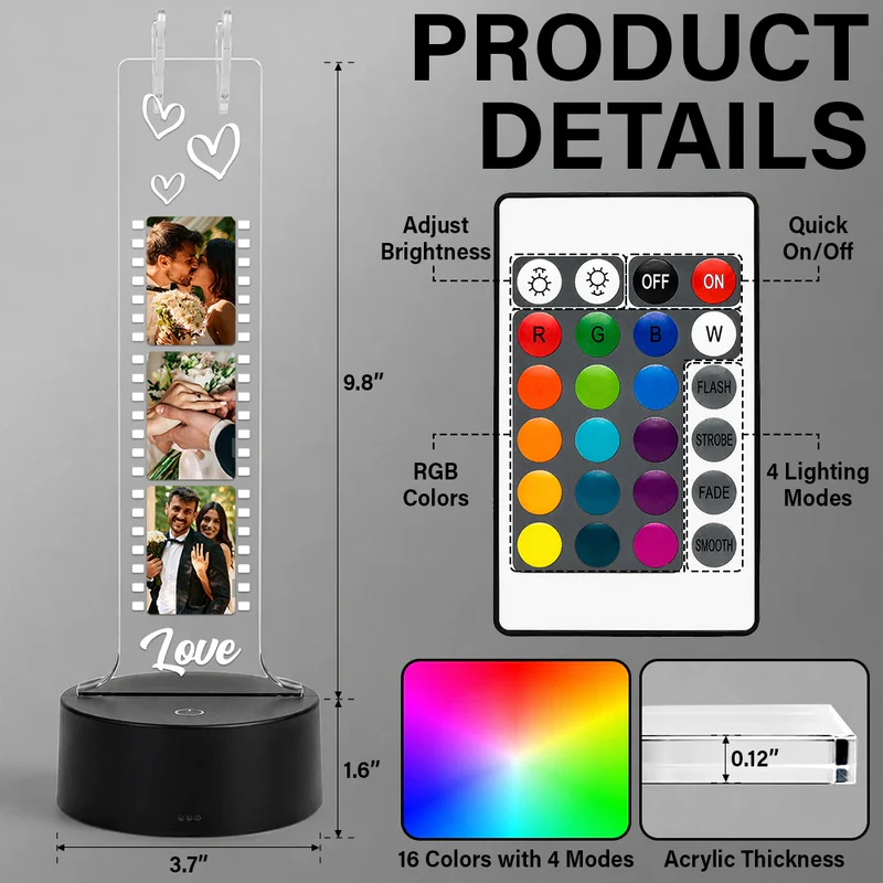Custom Photo Besties Couple Film Strip - Personalized Headphone Stand