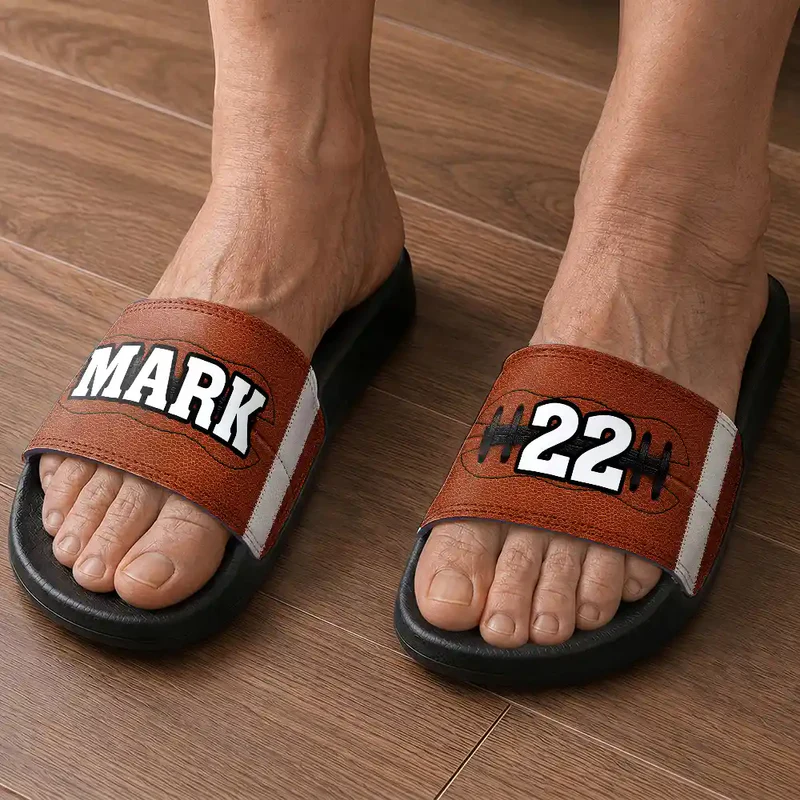 Soccer Baseball Basketball For Family, Sport Lovers - Personalized Unisex Slides