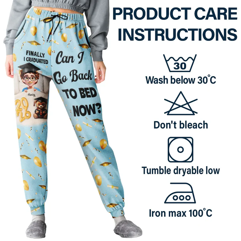 Graduated Can I Go Back To Bed Now - Personalized Sweatpants