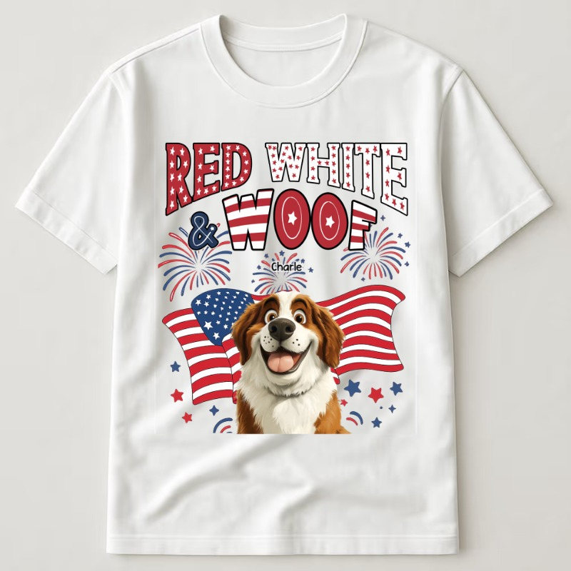 Red White Woof - Personalized Shirt