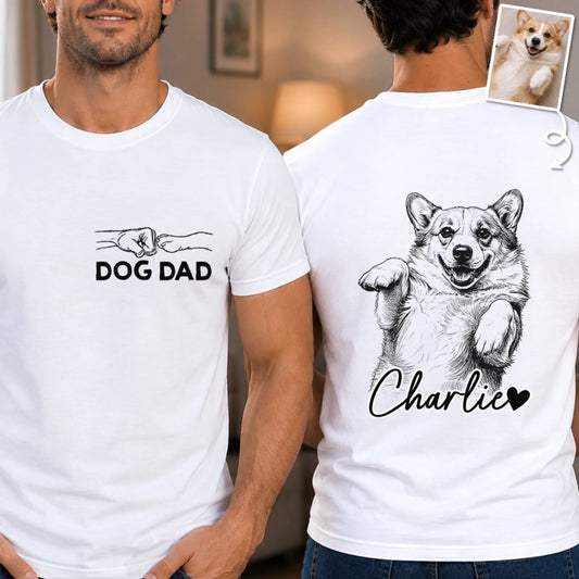 Custom Photo Unisex T-shirt - Personalized Father's Day Birthday Gifts For Dog Cat Lovers, Dog Dad And Mom, Cat Owners - Furry Friends Forever