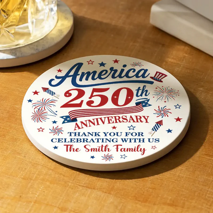 250th Anniversary Thank You For Celebrating With Us - Personalized Ceramic Coaster