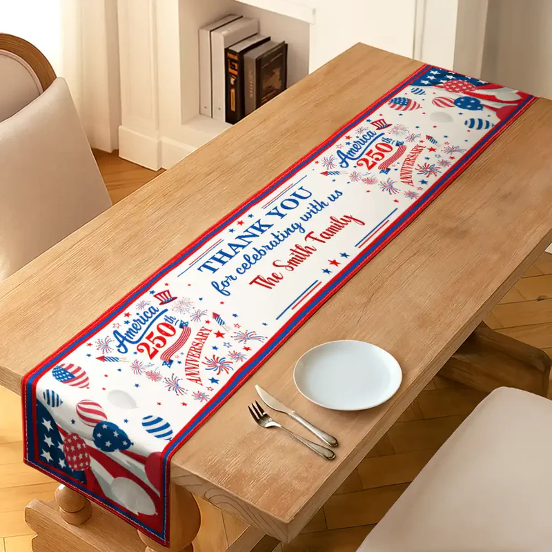 250th Anniversary Thank You For Celebrating With Us - Personalized Table Runner