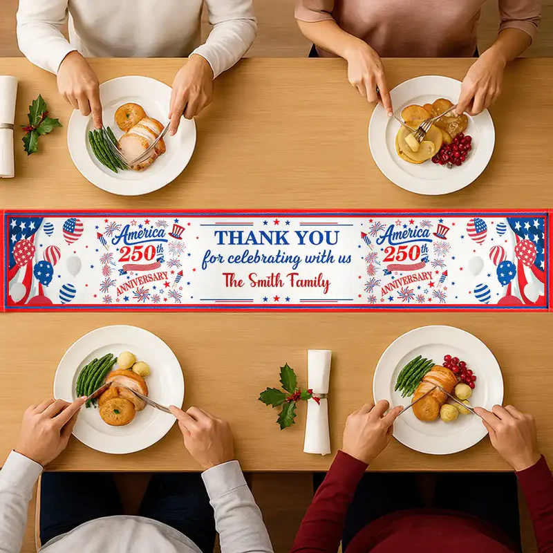 250th Anniversary Thank You For Celebrating With Us - Personalized Table Runner
