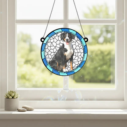 Custom Photo No Longer By My Side, But Forever In My Heart - Memorial Personalized Window Hanging Suncatcher Ornament - Sympathy Gift For Pet Owners, Pet Lovers