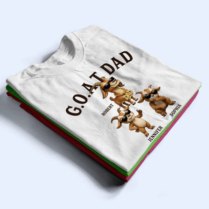 3D Effect Goat Dad And Kids - Personalized T Shirt