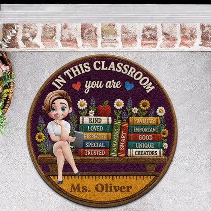 3D Effect In This Classroom You Are Kind Loved - Personalized Custom Shaped Doormat