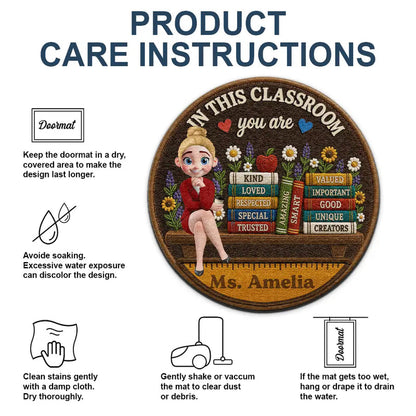 3D Effect In This Classroom You Are Kind Loved - Personalized Custom Shaped Doormat