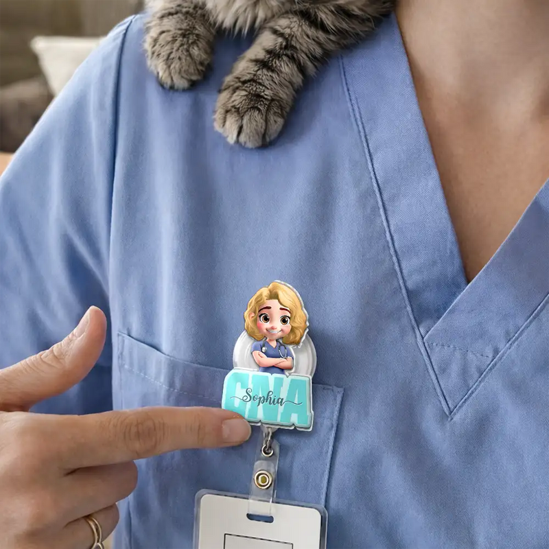 3D Effect Nurse Name Job Title - Personalized Badge Reel