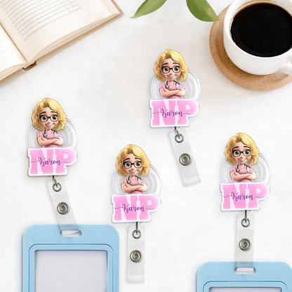 3D Effect Nurse Name Job Title - Personalized Badge Reel