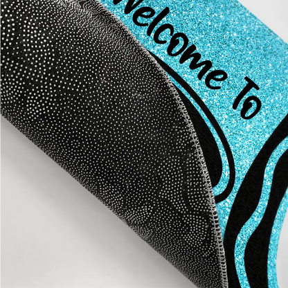 3D Effect Teacher Welcome To Classroom Faux Glitter Effect - Personalized Doormat