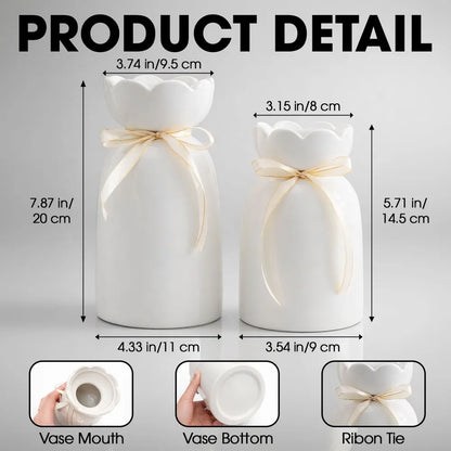 Grandma Heart - Personalized Custom Ribbon Tie Flower Vase