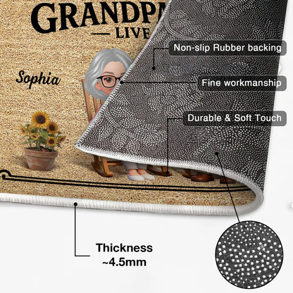 World's Best Grandparents Live Here - Personalized Doormat - Home Decor Gift, Grandkids Welcome Decorations