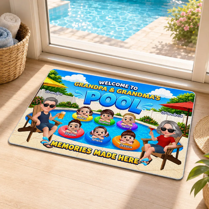 Welcome To Grandma Grandpa Pool Summer - Personalized Doormat - Gift For Grandparents, Summer Decoration