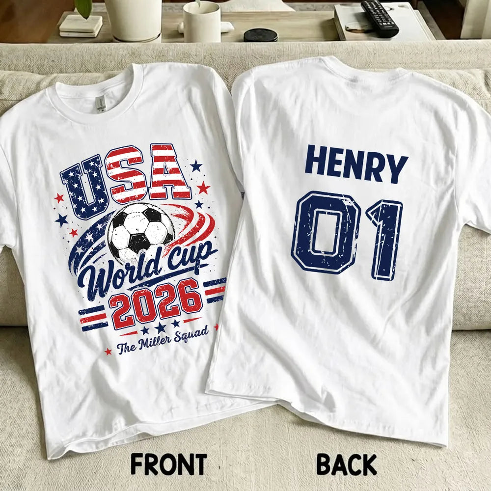 USA World Cup 2026 Family Personalized Matching Shirts - Patriotic USA Soccer Tees