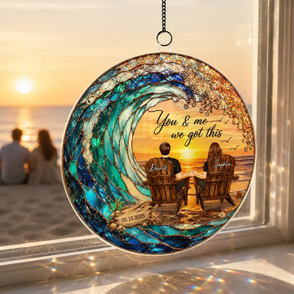 Couple We Got This - Personalized Suncatcher - Heartfelt Anniversary Gift for Her, for Him