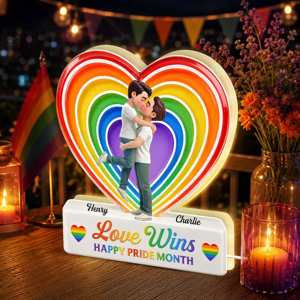 LGBT+ Couple Forever Love Is Love - Personalized Light Box - Gift For Couple, Happy Pride Month