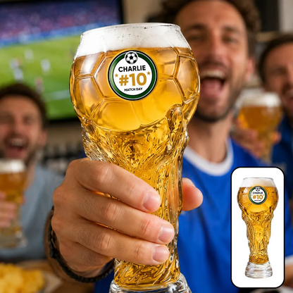 World Cup 2026 Match Day Football Soccer Game - Personalized Trophy Beer Glass - Birthday Gift for Him, Gift for Dad